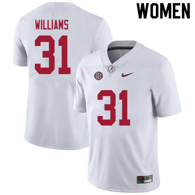 Alabama Crimson Tide Women's Shatarius Williams #31 White NCAA Nike Authentic Stitched 2020 College Football Jersey VF16D76EQ